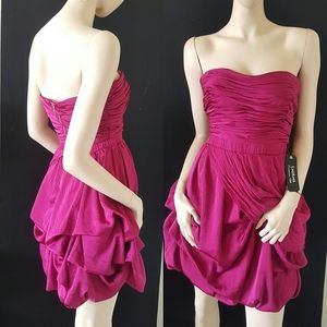 Bebe Silk Dress Burgundy Purple Silk Wedding S 2